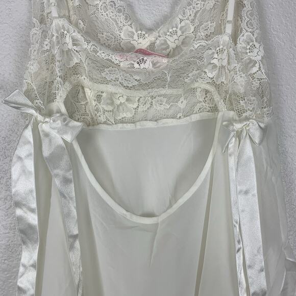 Vintage Victoria's Secret Babydoll Large Slip Lace Bows Angel Coquette Fairycore - Picture 5 of 9